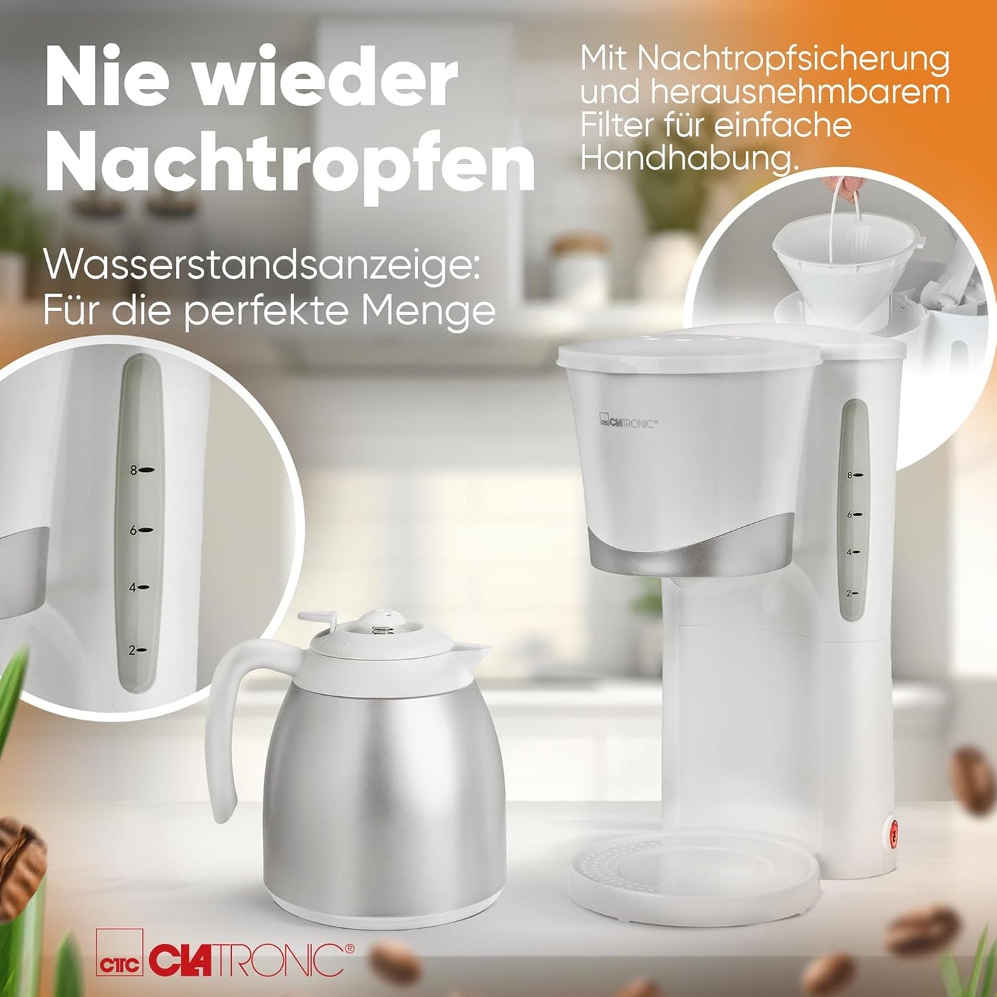 KA 3327 Filterkaffeemaschine mit Thermoskanne, Weiss