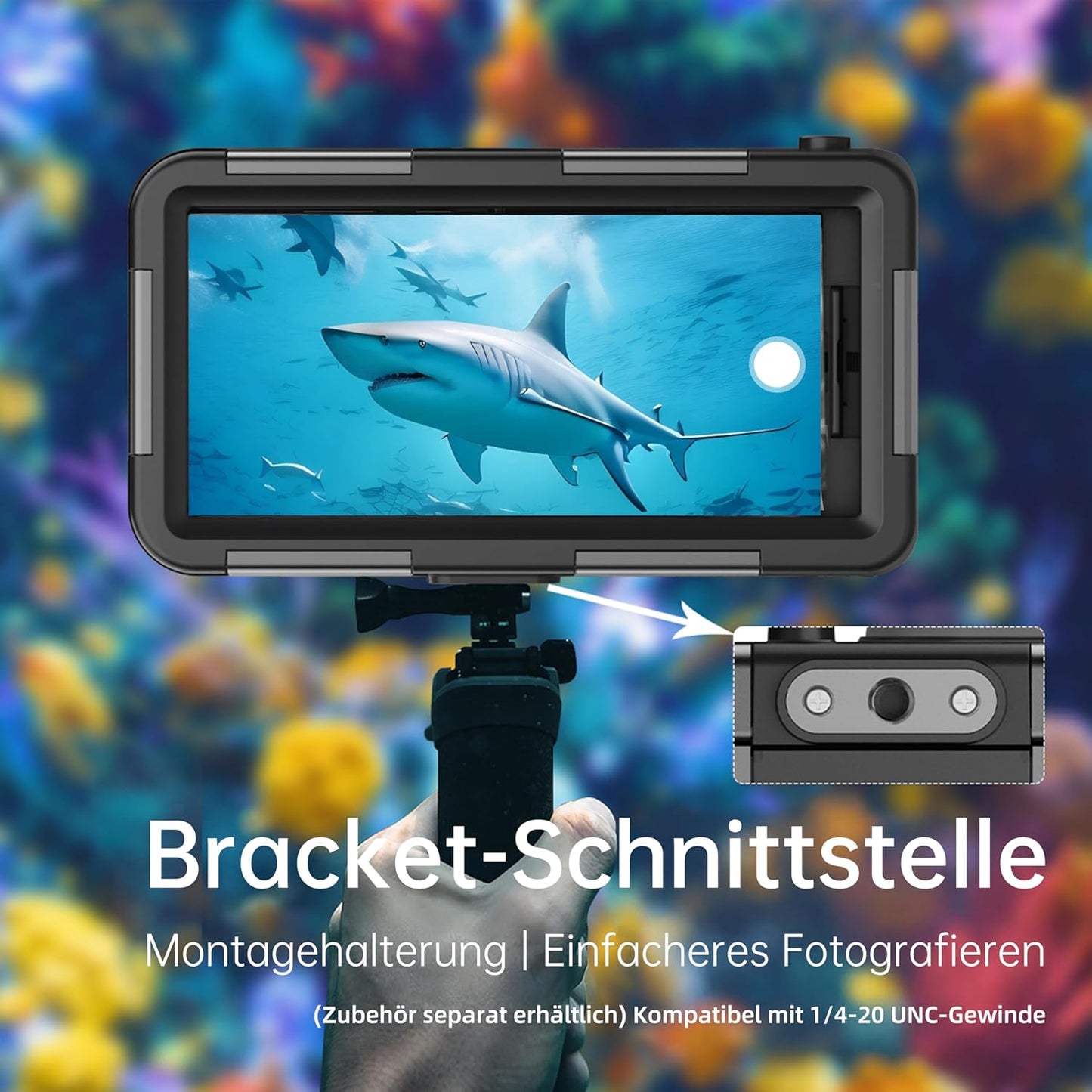 Unterwasser-Tauchgehäuse für iPhone, Schwarz