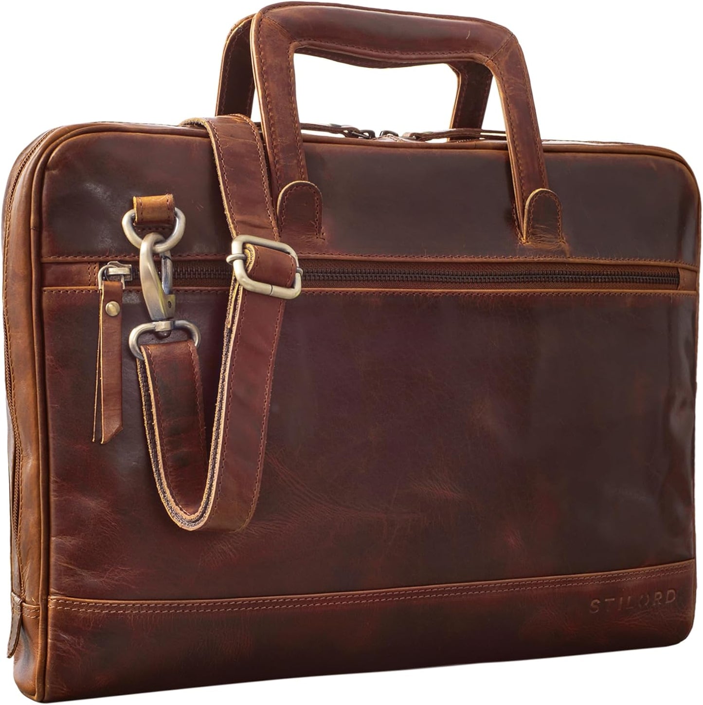 Vintage Laptoptasche Pierce, Porto - Cognac