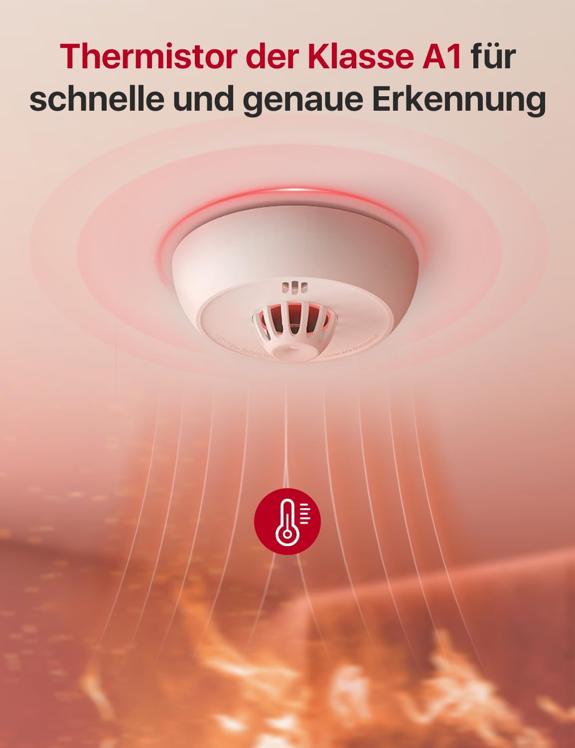 Funkvernetzter Hitzemelder-Set XH02-M, 2x Wärmemelder
