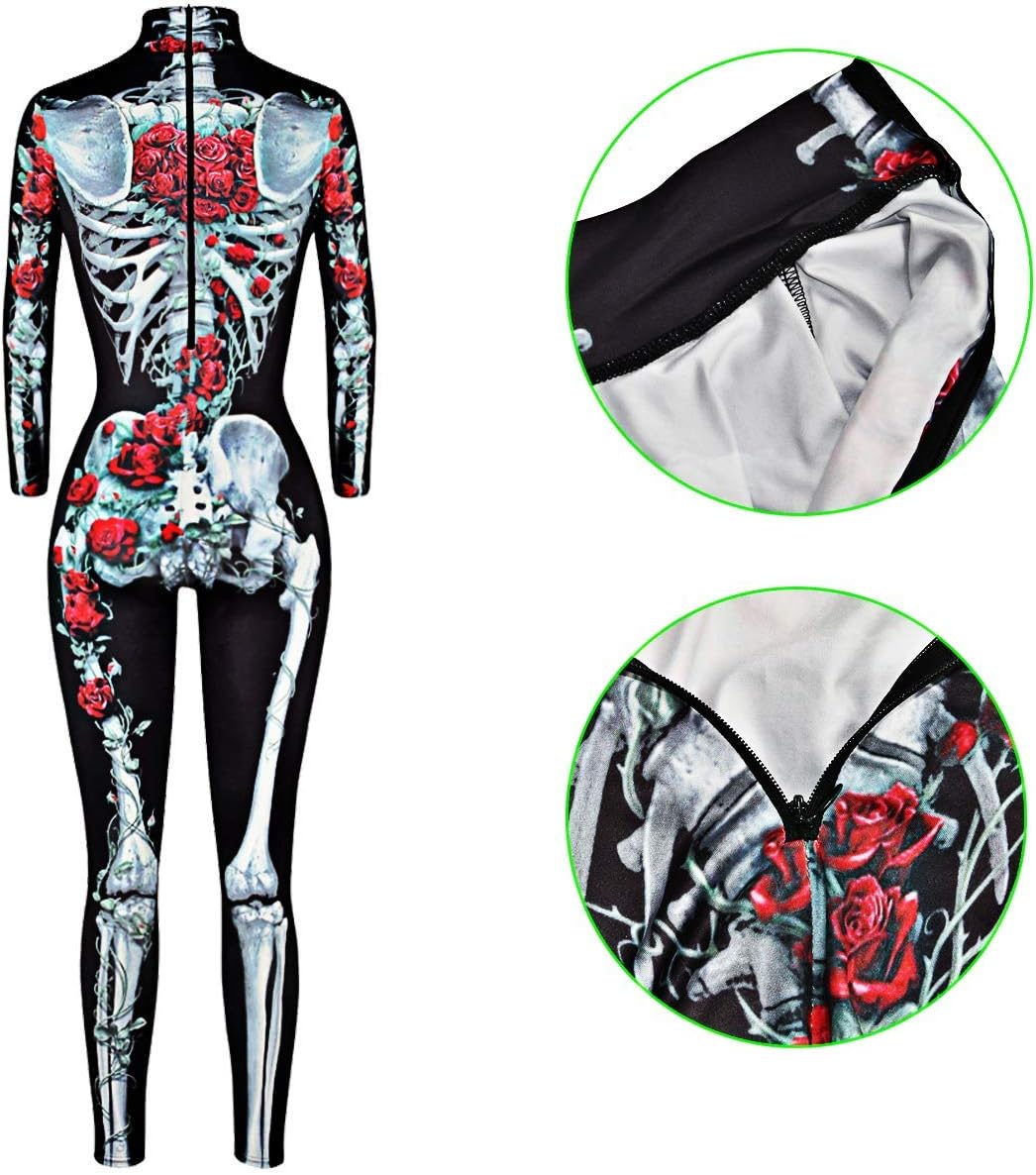 Lady Skull Skelett für Halloween & Karneval, Rose S