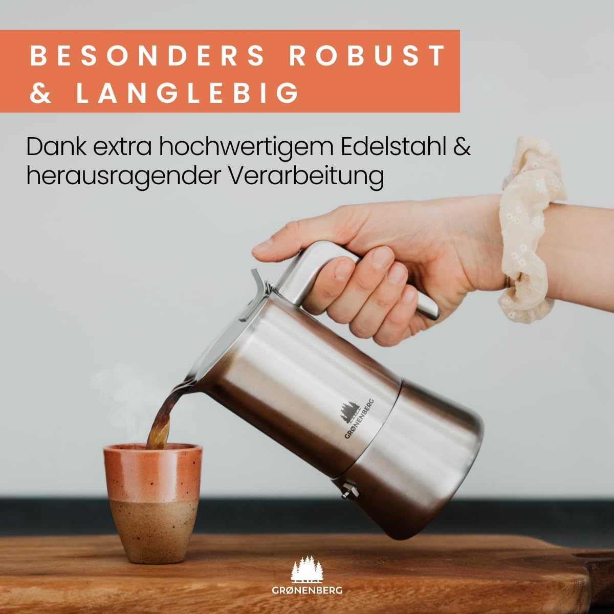Espressokocher Induktion für 4 Tassen, 4 Tassen (200 ml)
