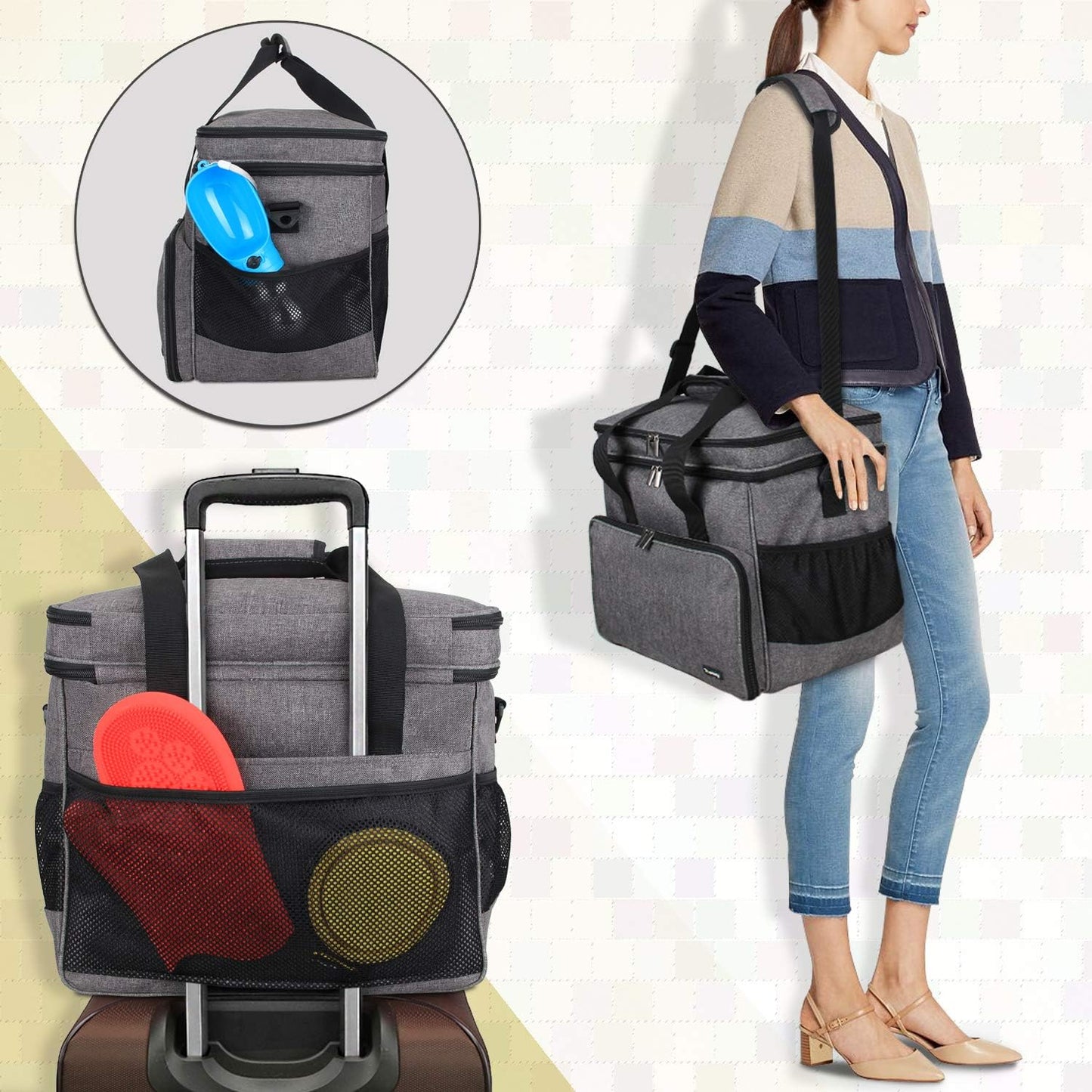 Reisetasche für Hundeausrüstung, L, Grau