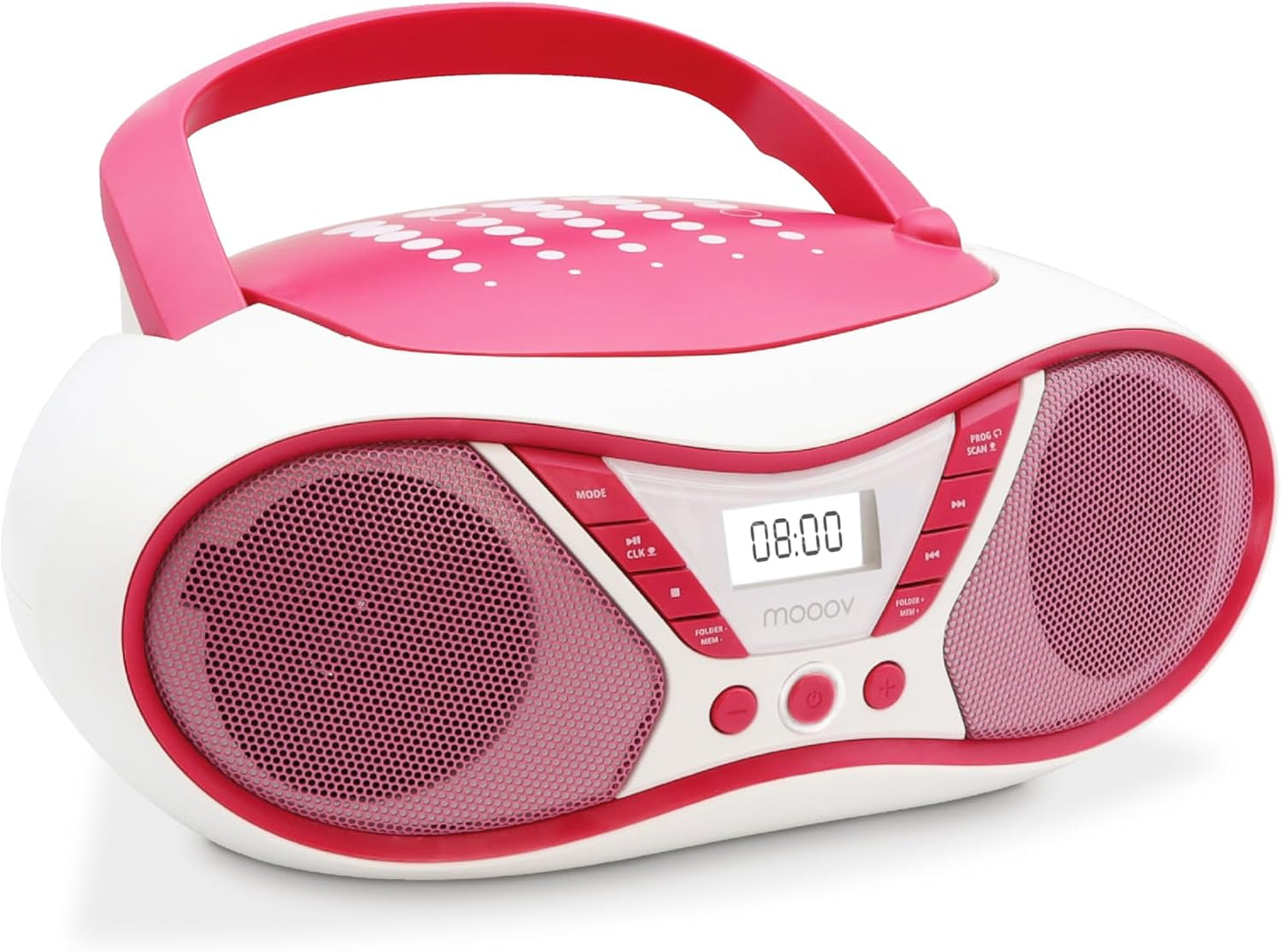 Tragbarer CD-Player für Kinder, Pink & White