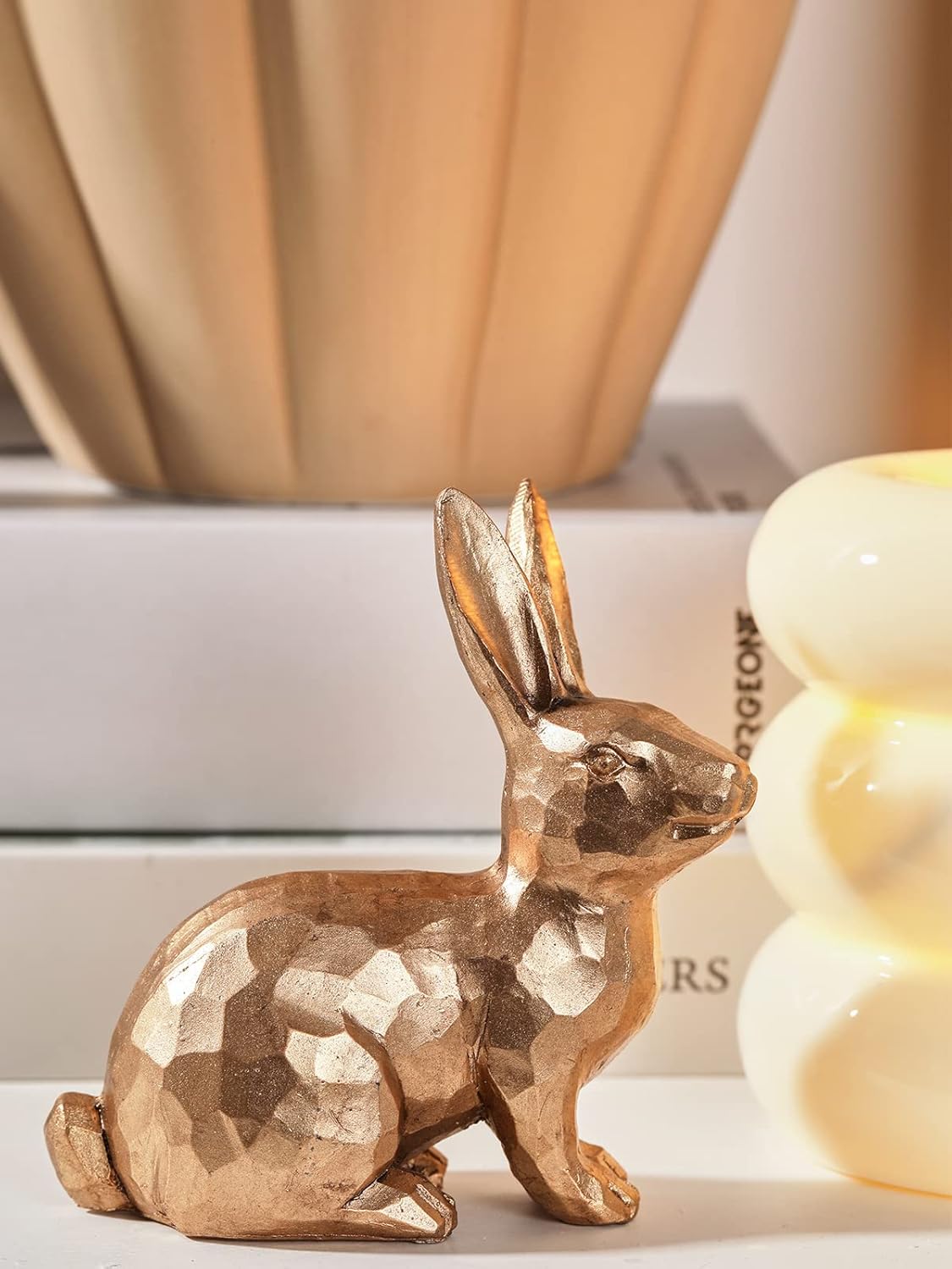 Osterhasen Figuren-Set, Vintage-gold