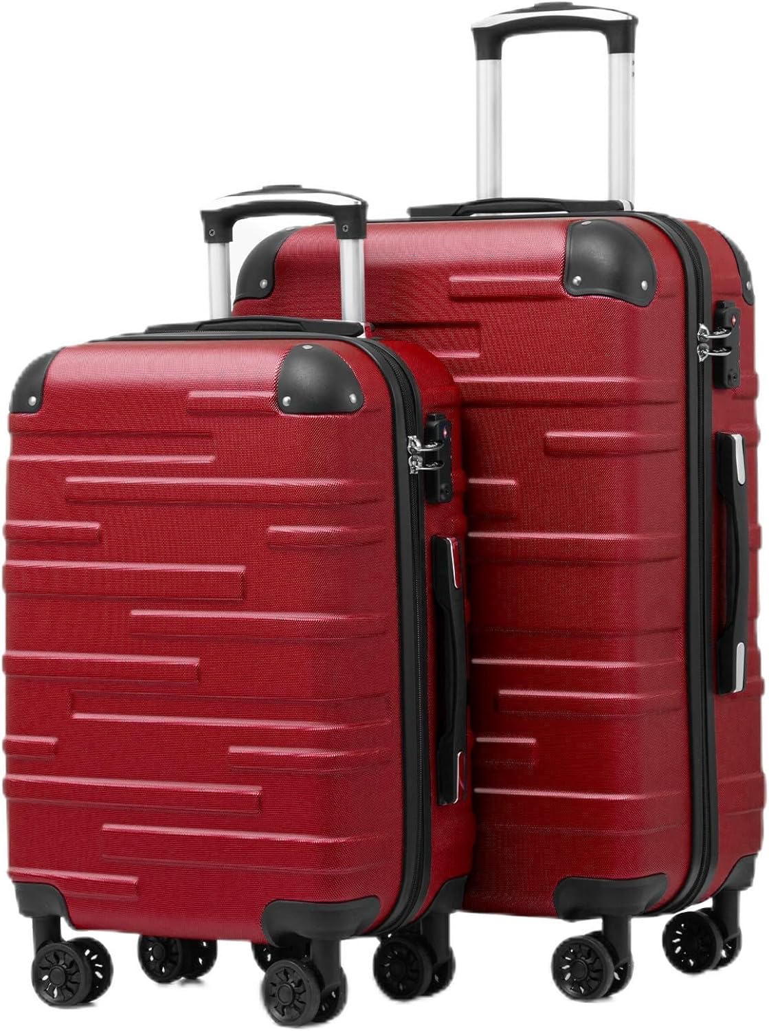 2-teiliges Hartschalenkoffer-Set mit TSA-Schloss, Spinell Rot Set-2tlg(S + M)