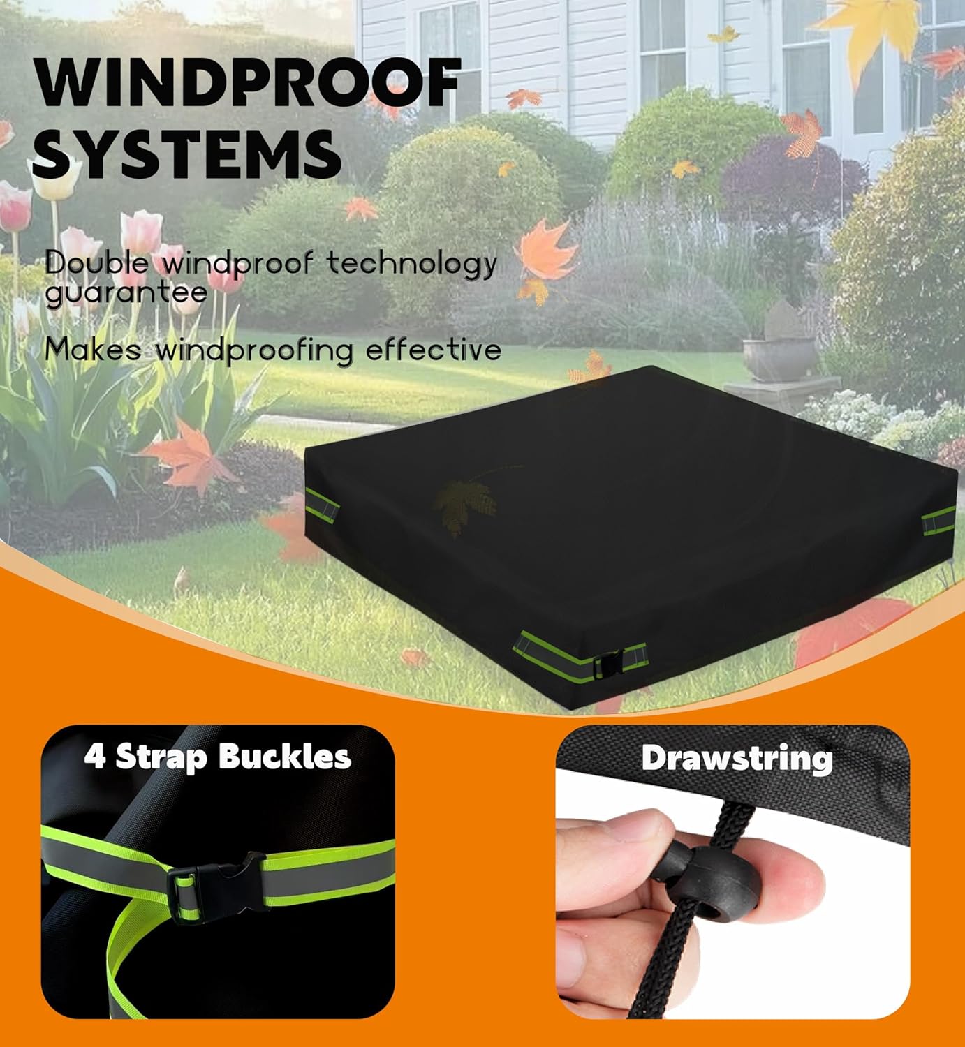 Sandkastenabdeckung Wasserdicht & Staubdicht, Schwarz 205CM
