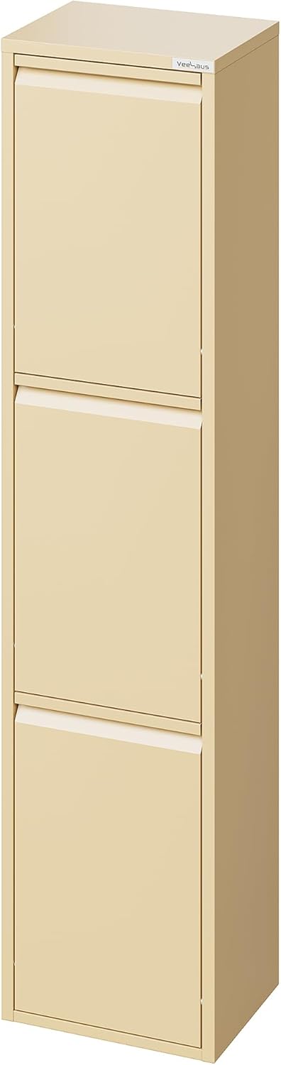 Küchenmülleimer mit Klappen, Beige, 3 X 15 L