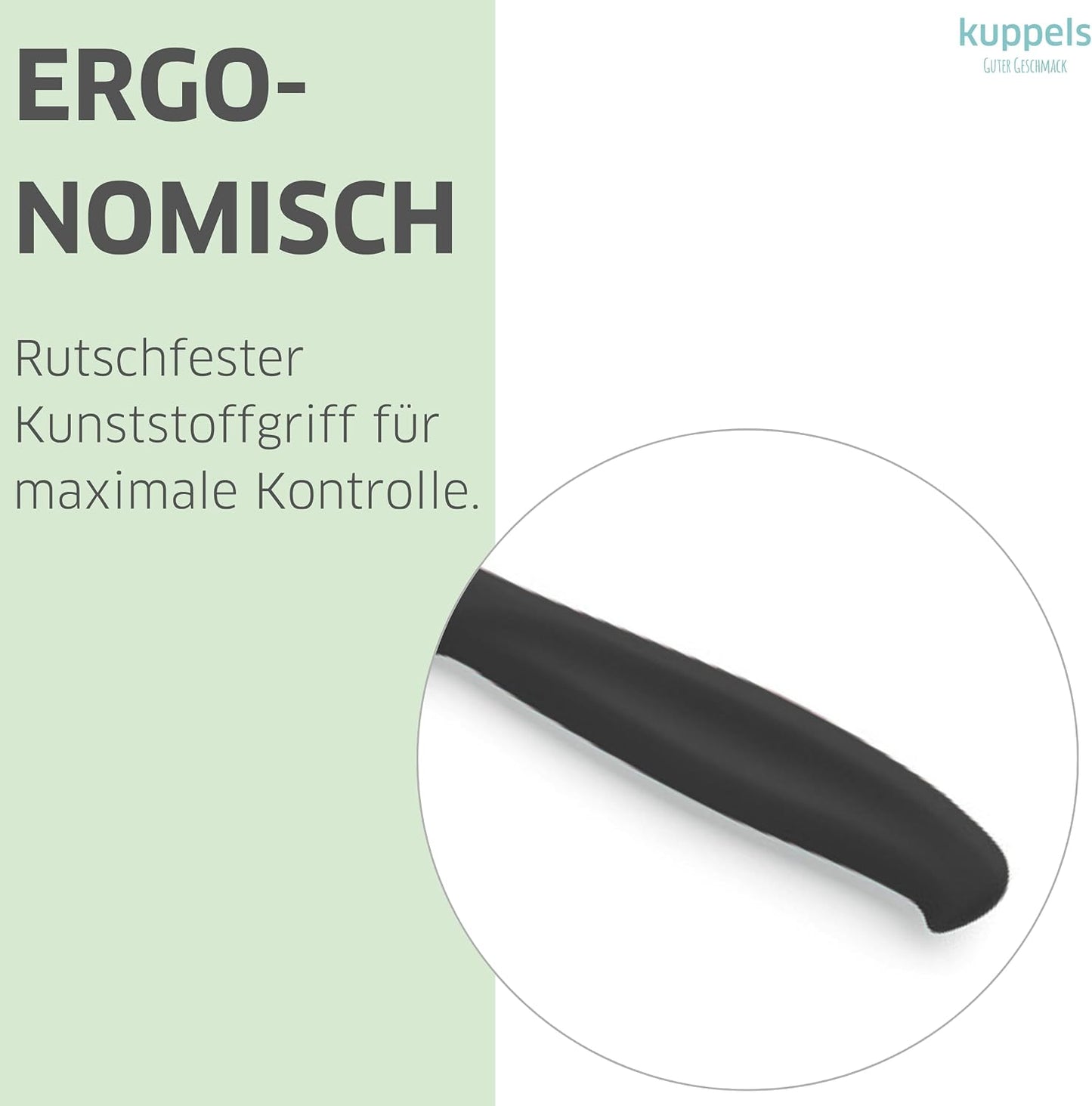 Frühstücksmesser Set mit Wellenschliff, Schwarz