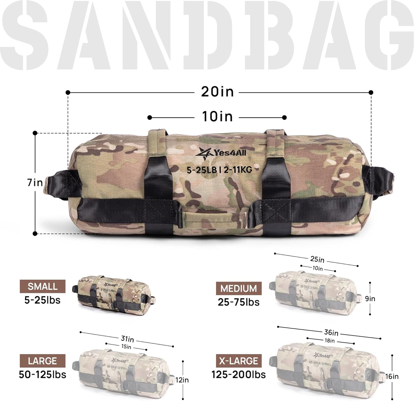 Verstellbare Trainings-Sandsack, I. Tarnung - S