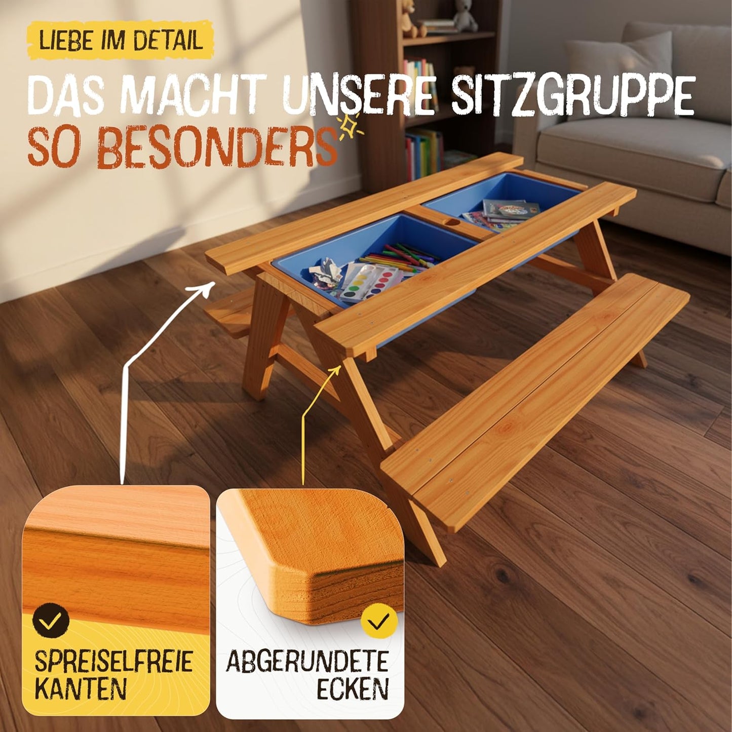 2in1 Kindersitzgruppe mit Matschtisch