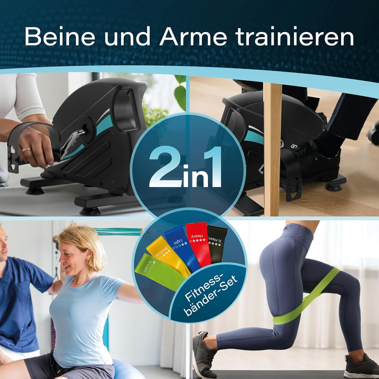 Mini Pedaltrainer Set mit Trainingsmonitor