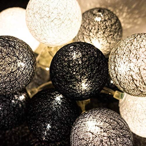 LED Baumwollkugeln, Schwarz 2.4 m