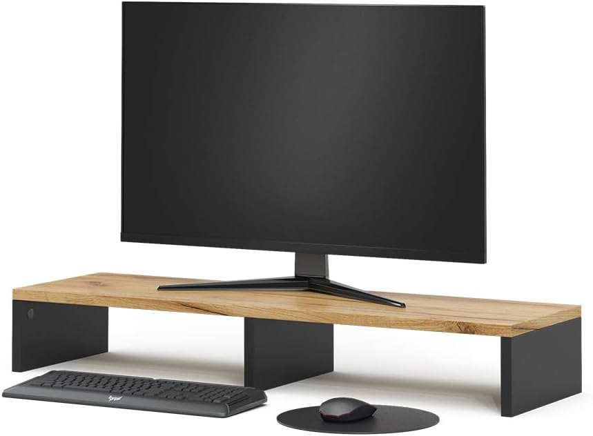 Monitorständer Tomy 80 cm, Anthrazit/Goldkraft Eiche
