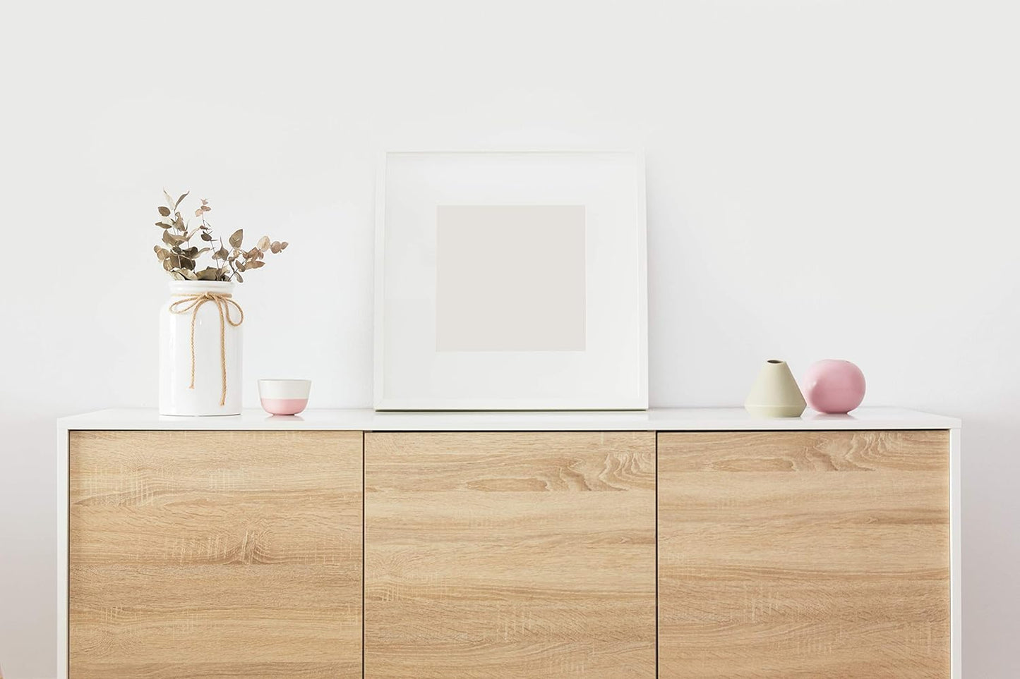 3D Objektrahmen mit Passepartout, 28x28 cm - 20x20 cm Weiss