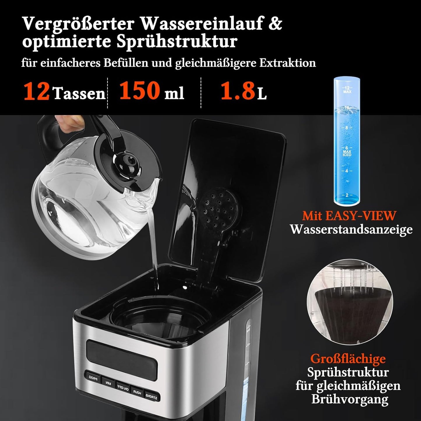 Filterkaffeemaschine mit Eiskaffee-Modus