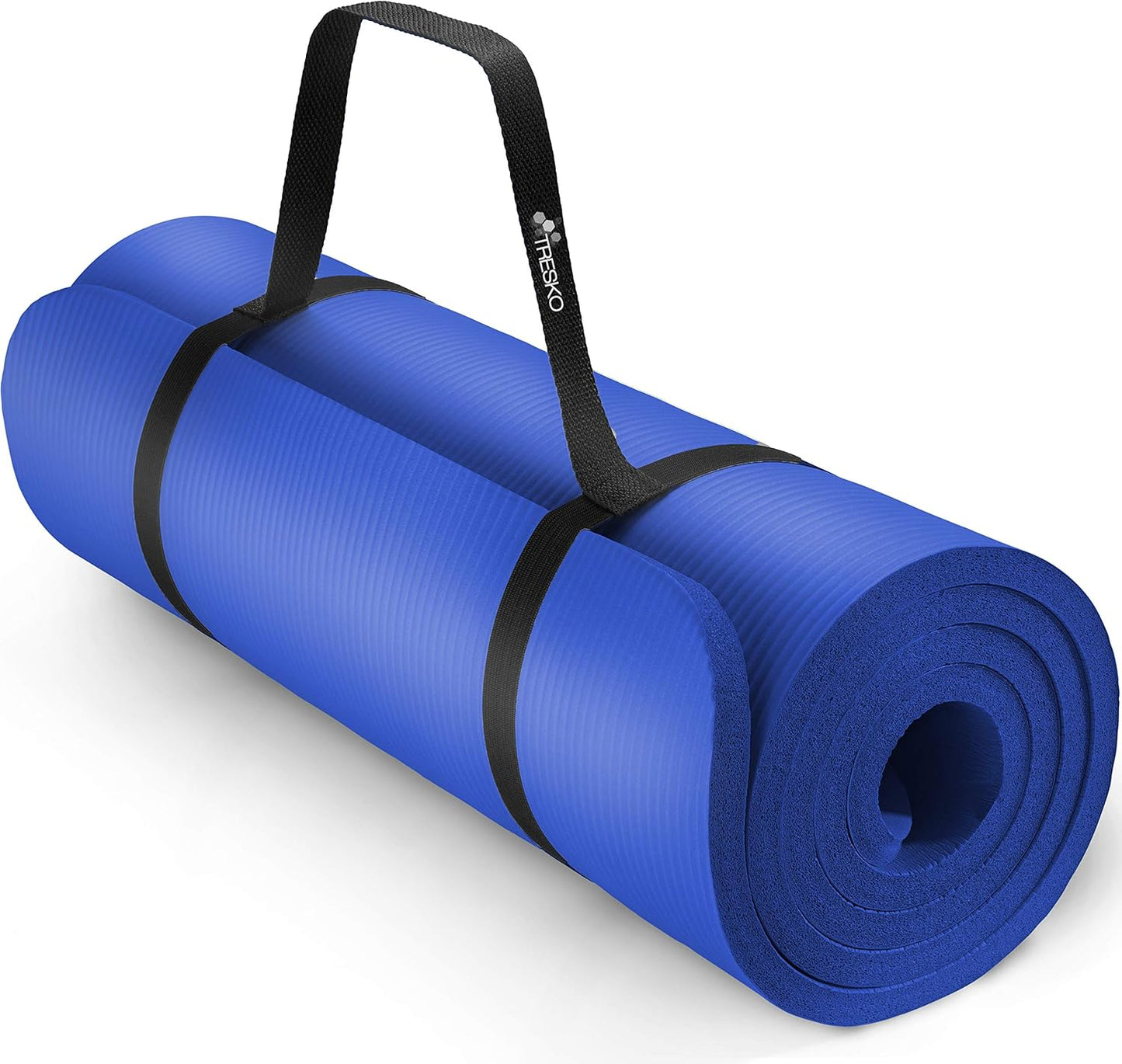 Yogamatte rutschfest, phthalatfrei, inkl. Tragegurt, Dunkelblau 185 x 60 x 1,5cm