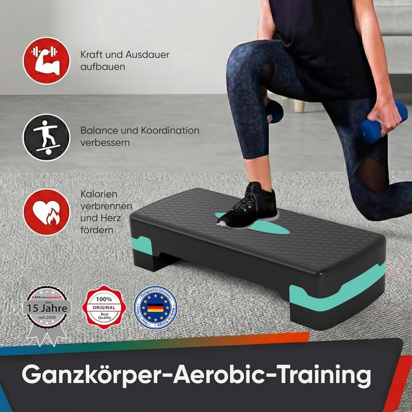 Aerobic Steppbrett, 2-fach Höhenverstellbar