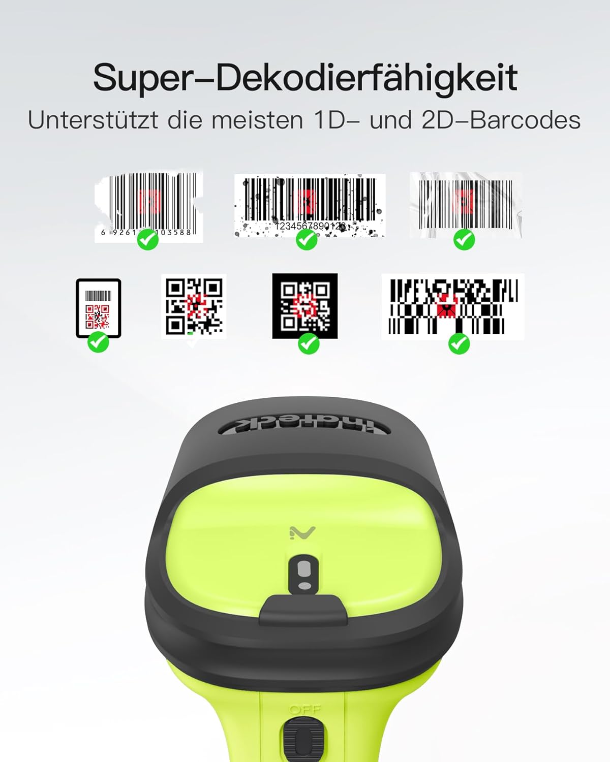 2D Barcode-Scanner BCST-72, Grün 2D