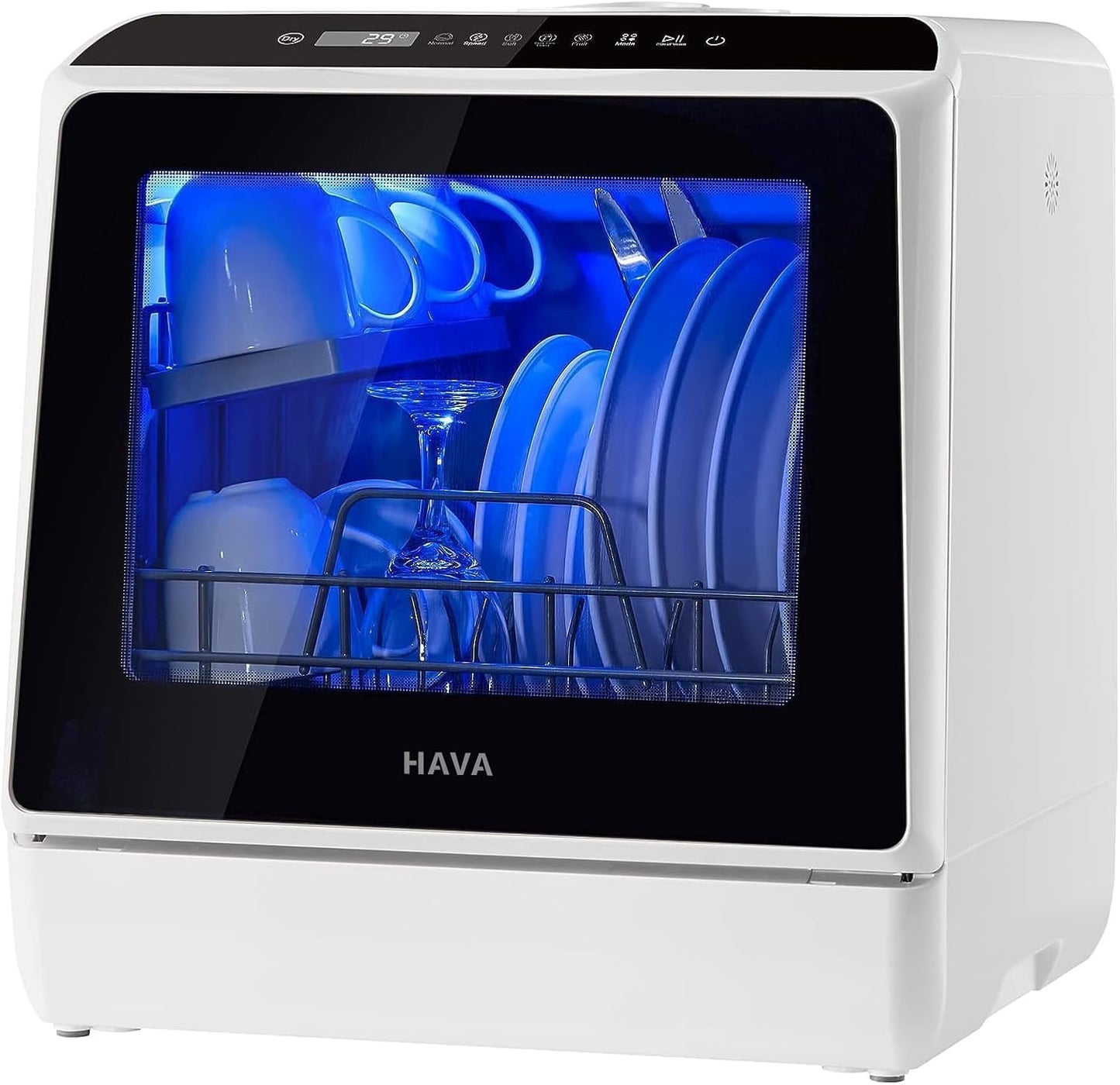 Mini Tischgeschirrspüler mit 6 Programmen und Wassertank, White