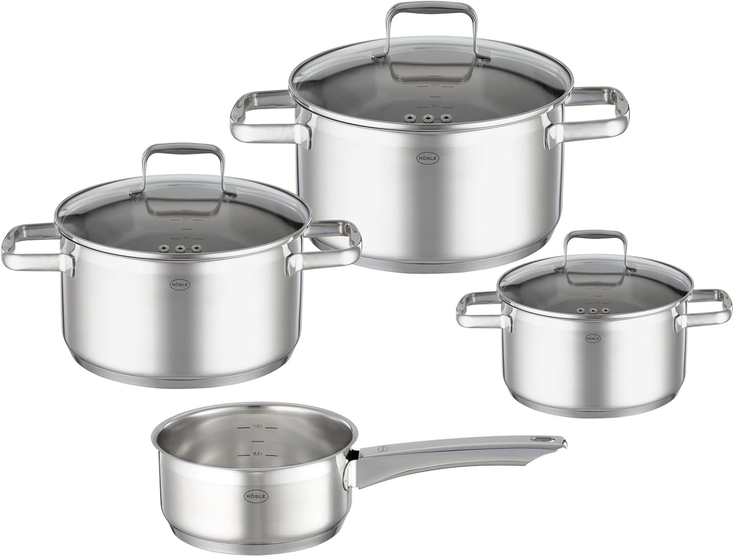 Universaltopfset mit Kochtöpfen und Kasserolle, 4-tlg. Topf-Set