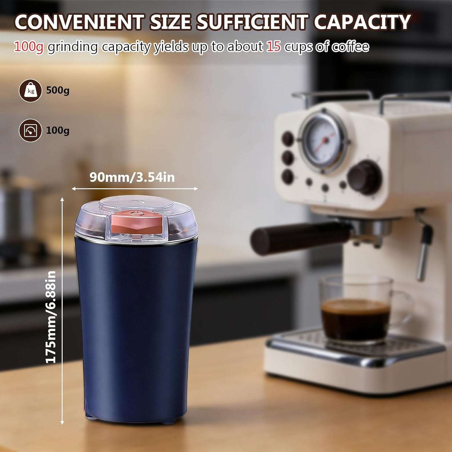 Elektrische Kaffeemühle mit Edelstahlklinge