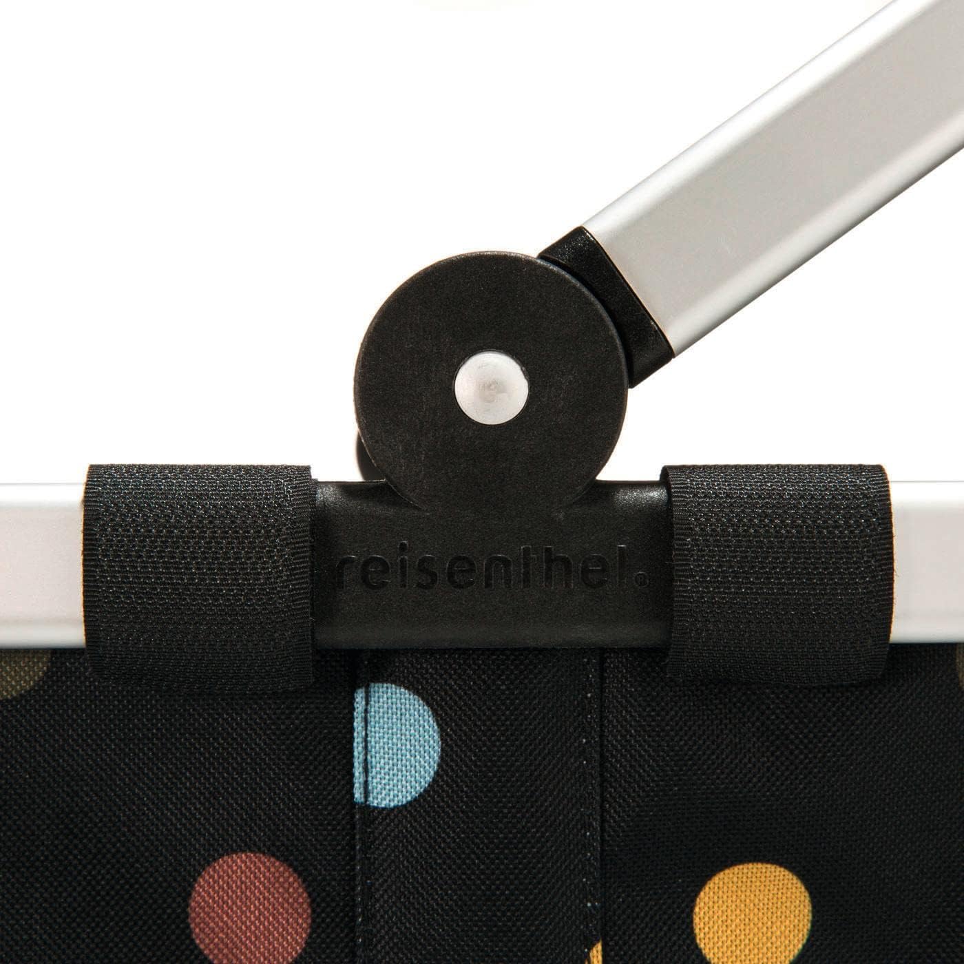 Stabiler Einkaufskorb mit Innentasche, schwarz dots Single