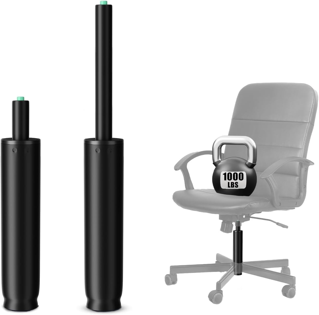Gasdruckfeder für Bürostühle, 272mm - 388mm Schwarz