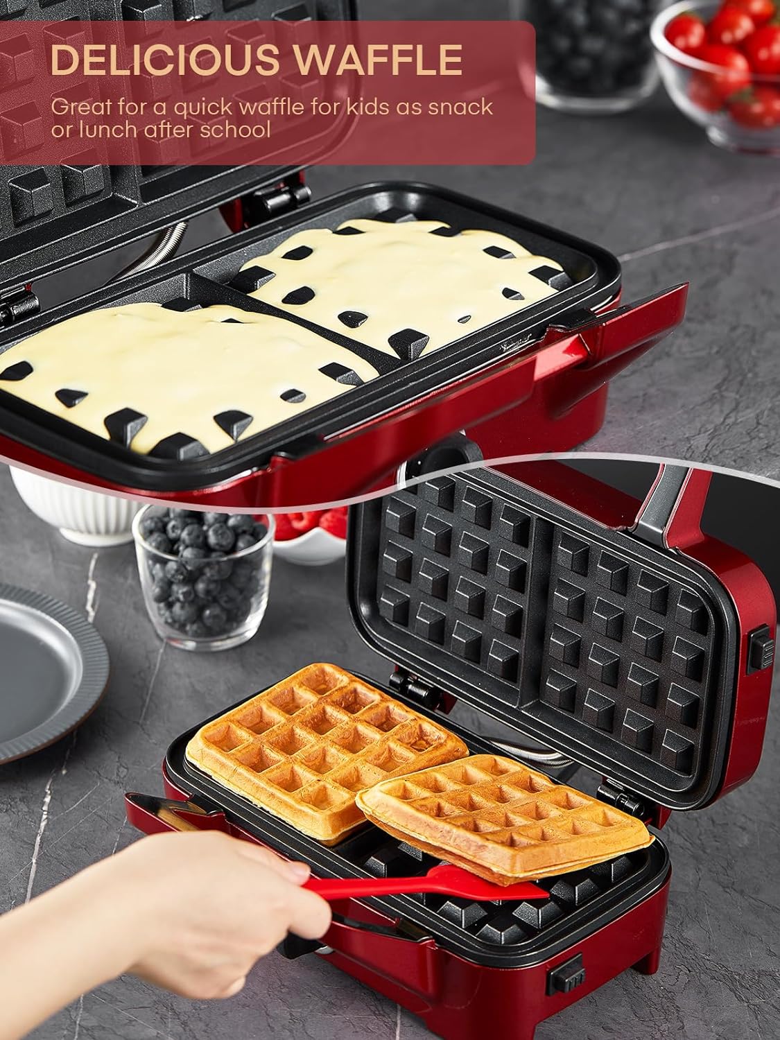 3 in 1 Sandwichmaker, Rot
