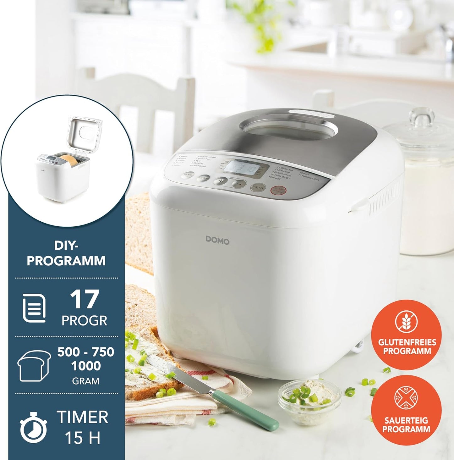 Brotbackautomat B3976 mit 17 Programmen & Timer