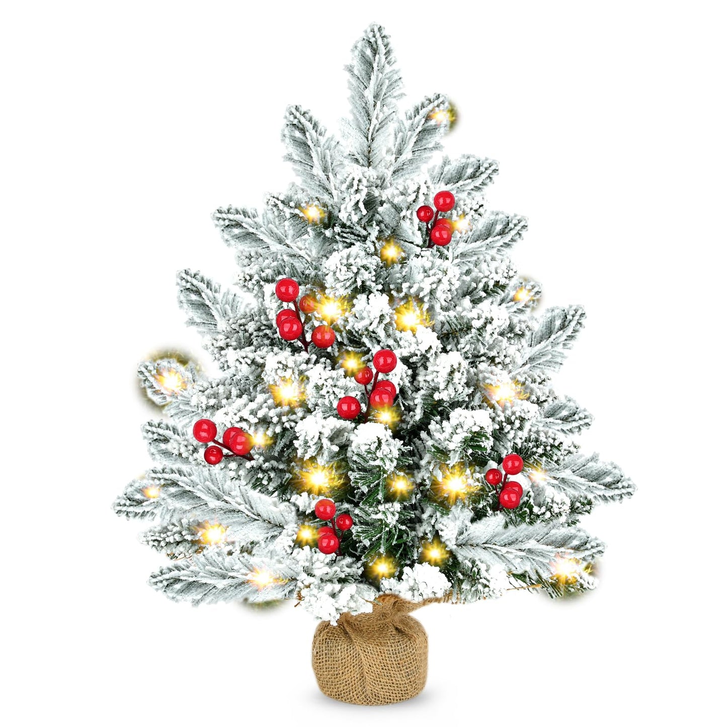 Künstlicher Mini-Weihnachtsbaum mit LED-Lichtern, Stil 2 Schnee