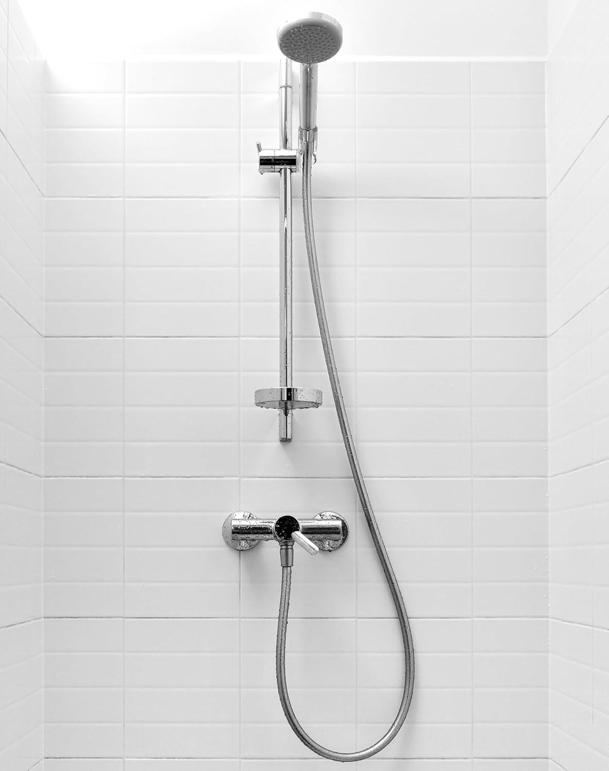 Duschstange mit verstellbarer Halterung, 80 cm Silber