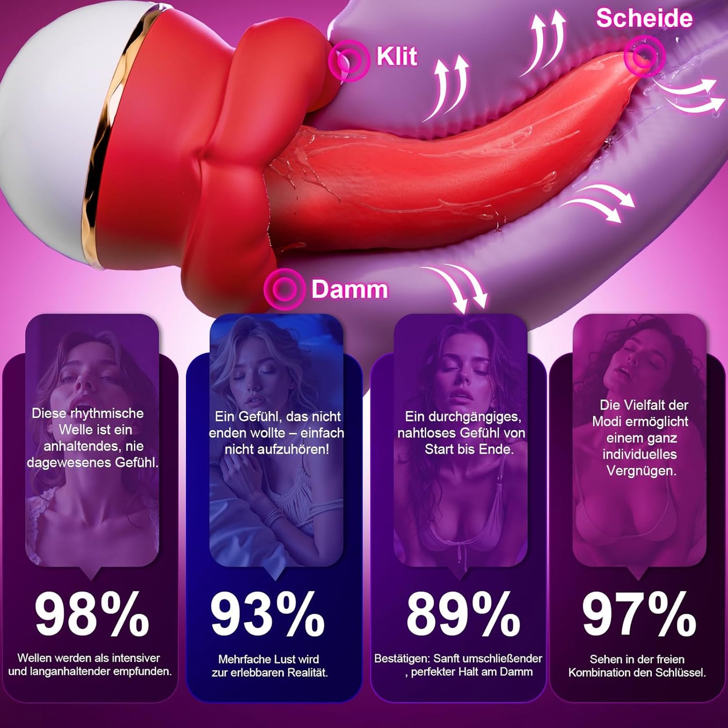 Zungenvibrator mit Klitorisstimulator