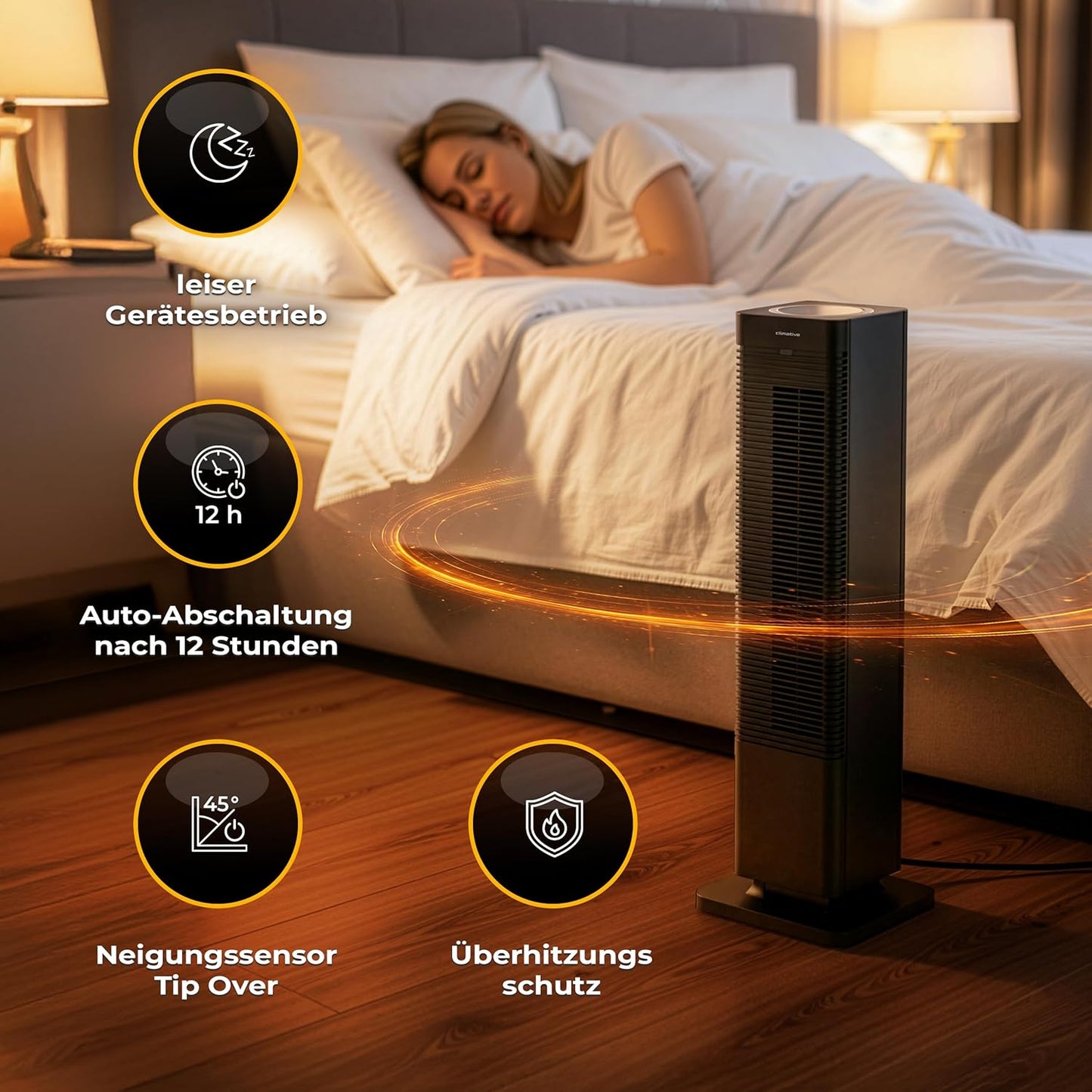 2in1 Turmventilator & Heizlüfter mit Fernbedienung, Coolheat
