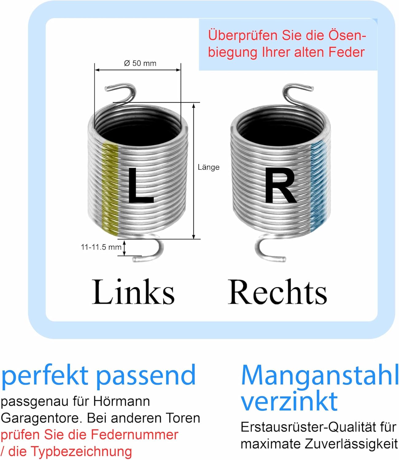 Torsionsfeder für Hörmann Garagentor, L708 / L27
