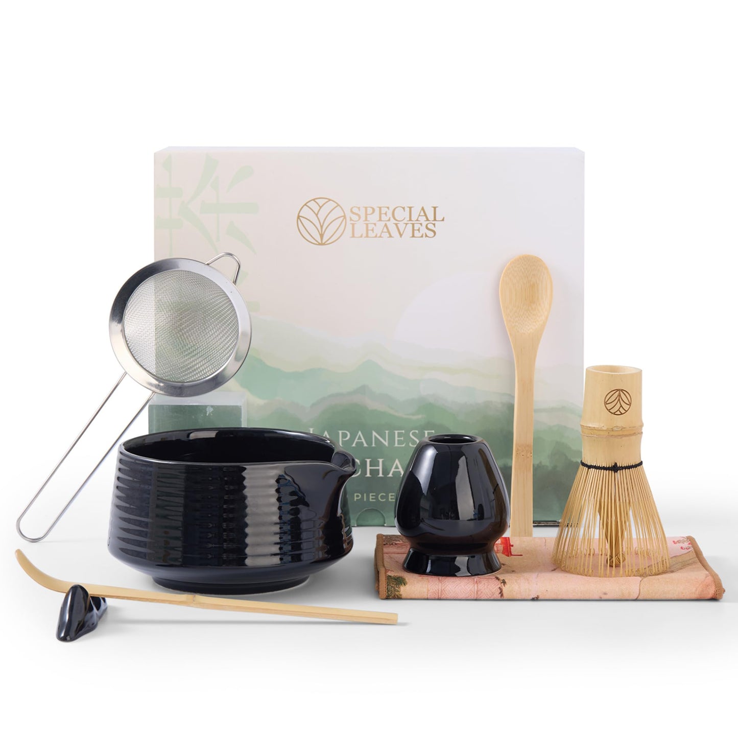 8-teiliges Matcha-Tee-Set, 8 teilig Schwarz
