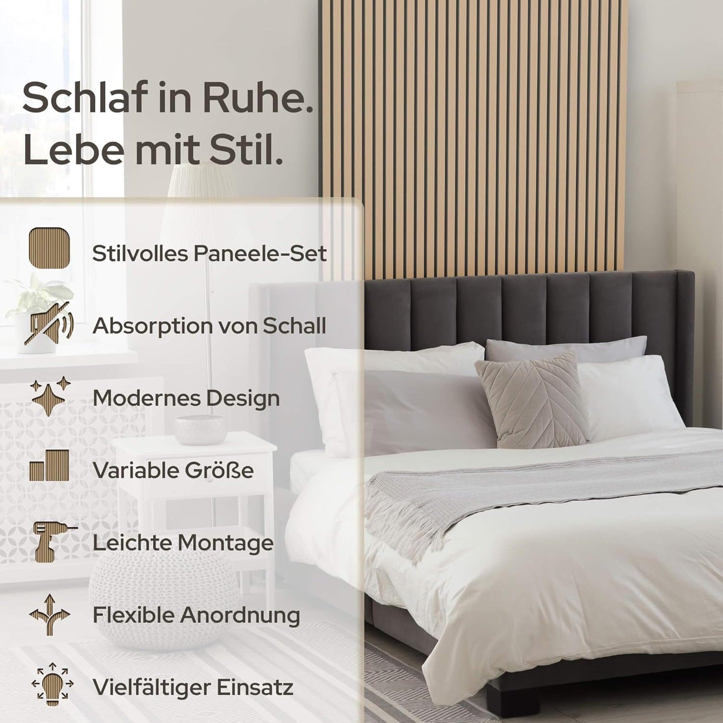 4er-Set Akustikpaneele, 120x60 cm, Eiche 4