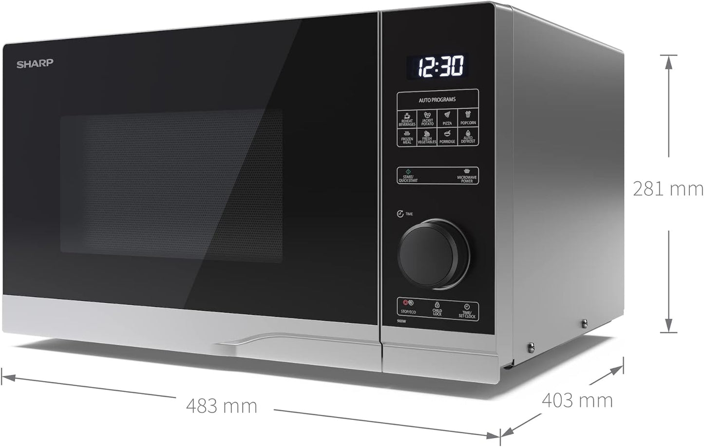 Mikrowelle PS254AES mit 10 Leistungsstufen, 900W