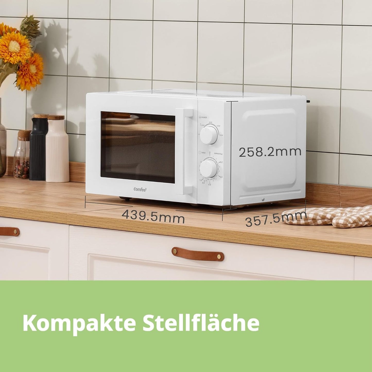CMSN 20 wh Mikrowelle mit 5 Leistungsstufen, 20L Kapazität, Mechanisch Weiss 20L