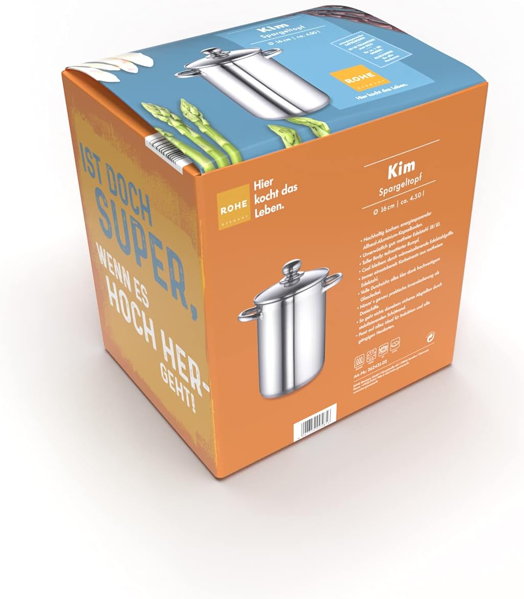 Spargeltopf Kim mit Spargelschäler (Induktion, 4.5L), Spargeltopf SET