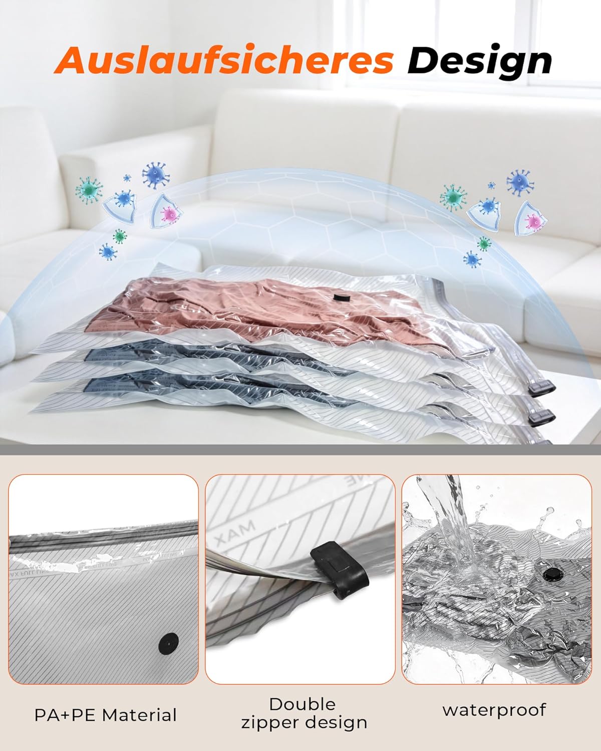 15-teiliges Vakuumbeutel-Set mit Pumpe und Kofferwaage, 15-PACK