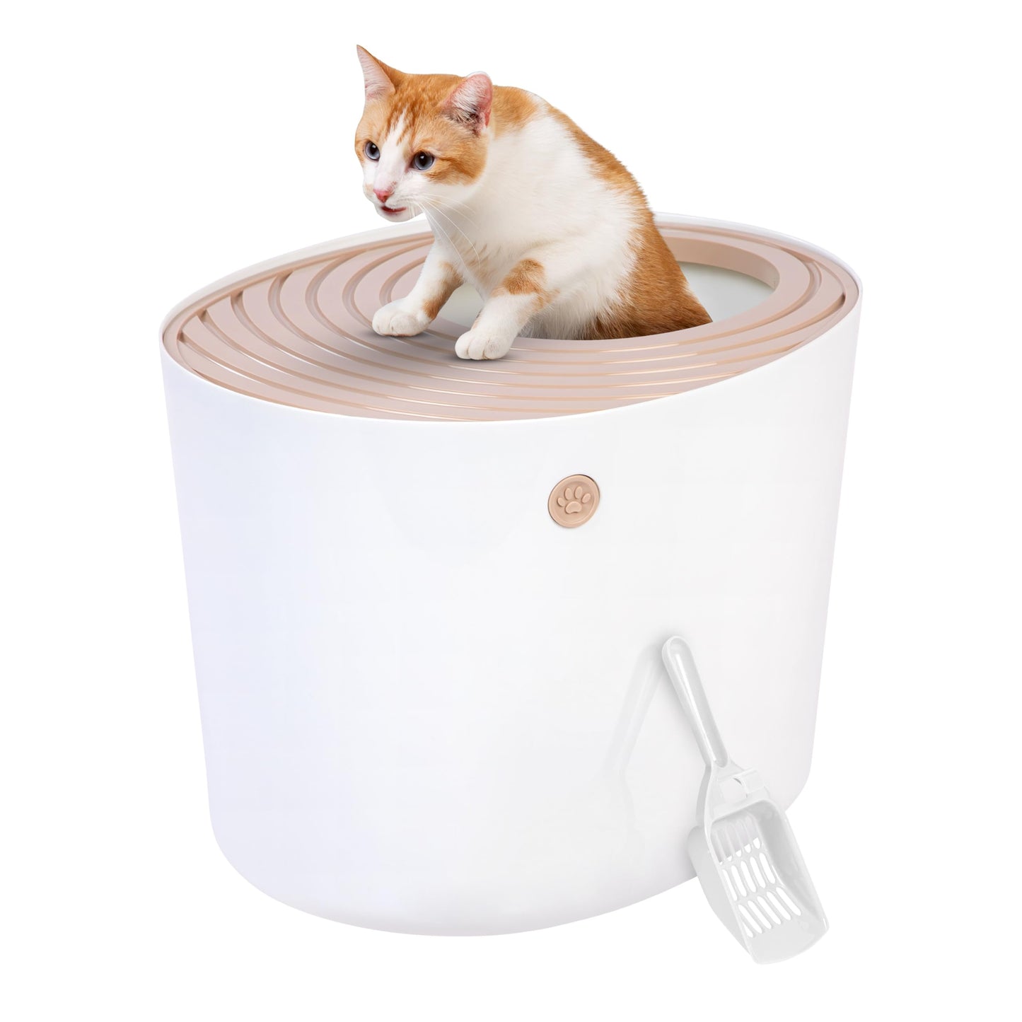 Katzentoilette PUNT-530 mit Deckel und Schaufel, Beige Gross