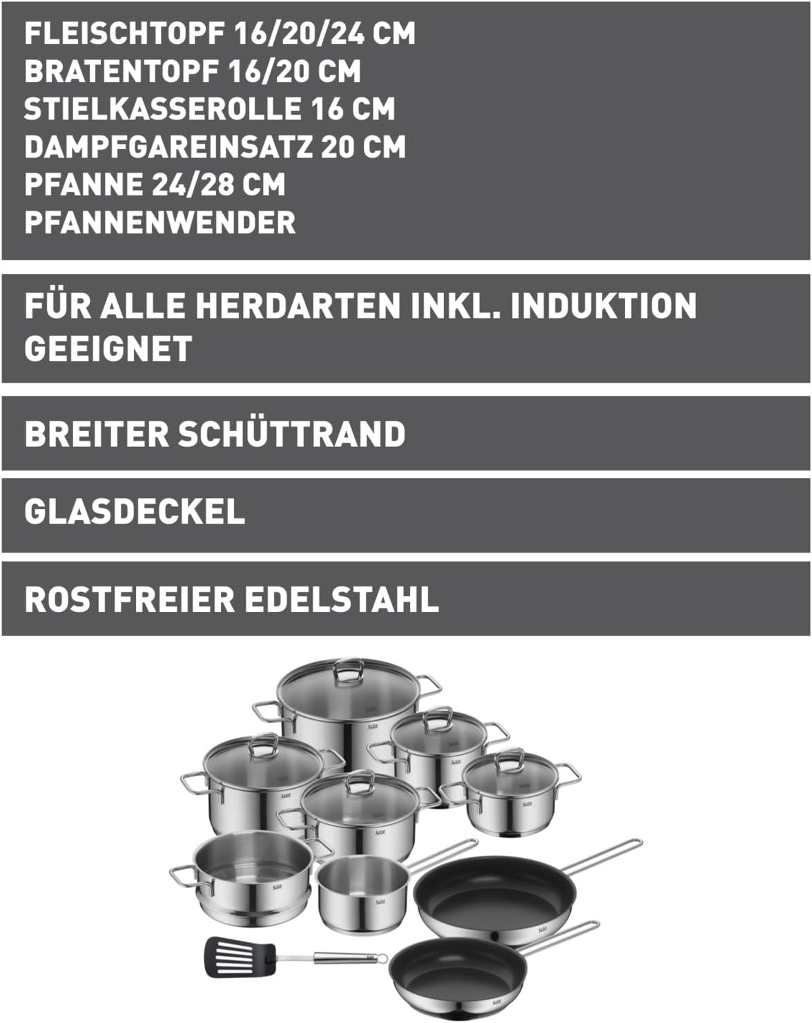 Alicante Topfset Induktion (10-teilig), 10-teilig