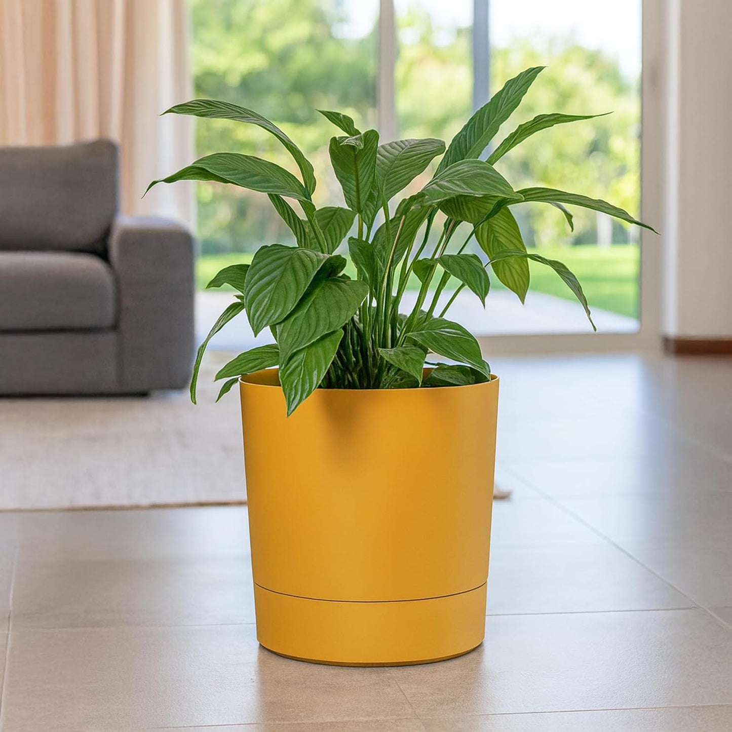 Grosser Blumentopf, Gelb 38 cm