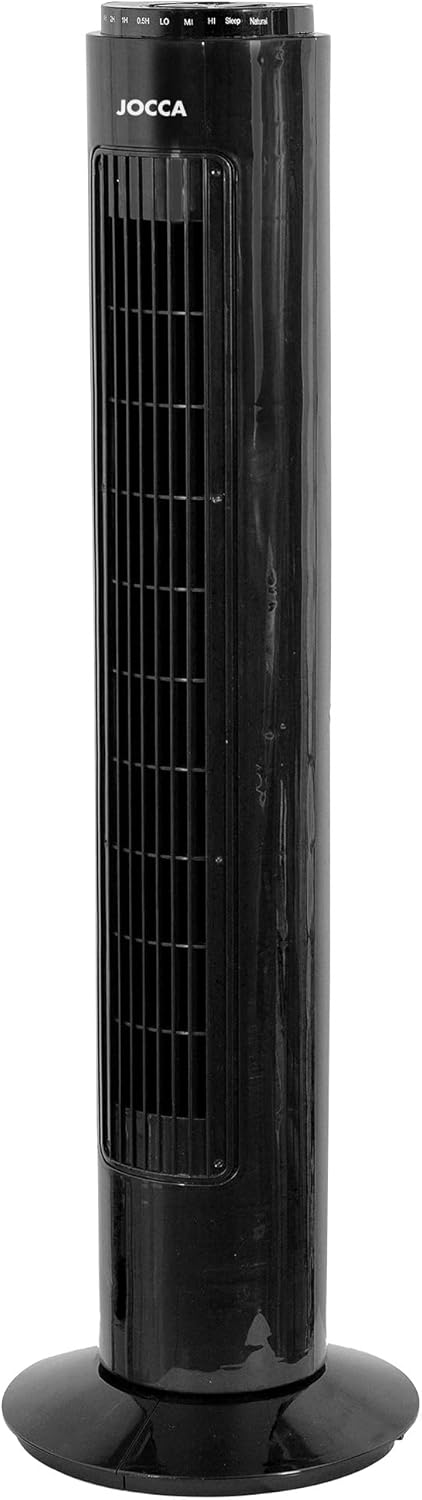 Turmventilator mit rundem Sockel, Schwarz 50 W