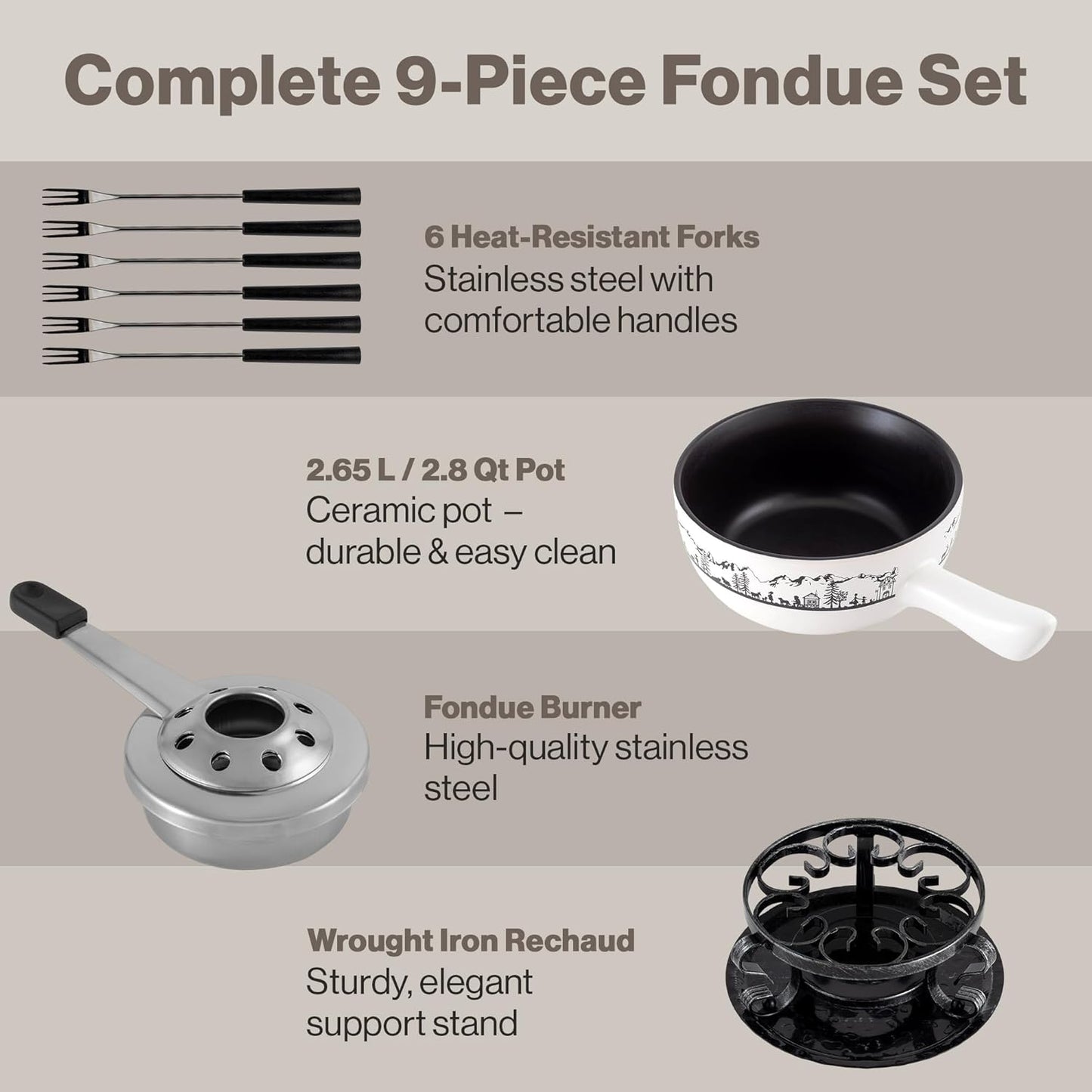 Fondue-Set Heidi, Weiss