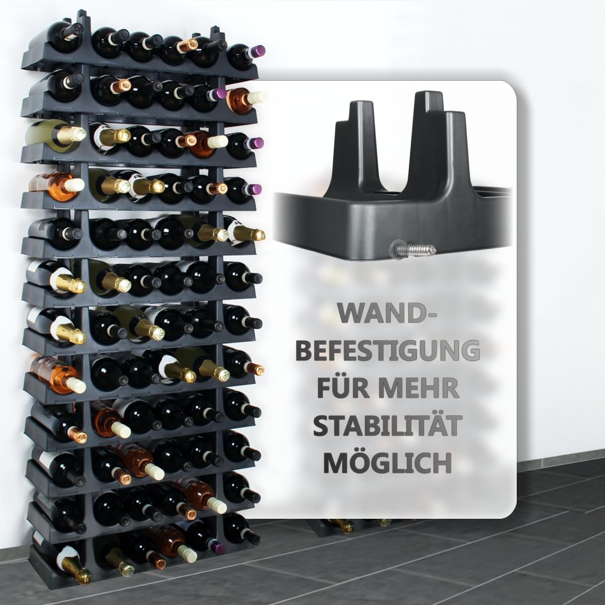 Stapelbares Weinregal für 18 Flaschen, Für 18 Flaschen