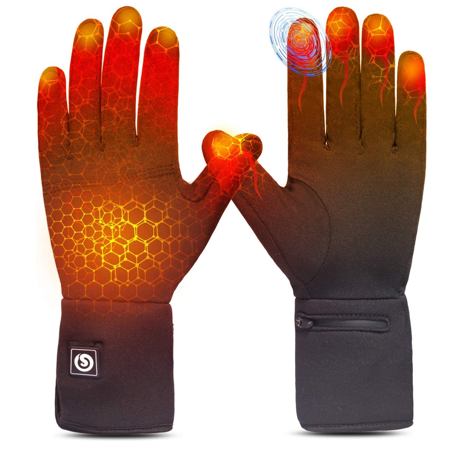 Beheizbare Handschuhe, M-L, Schwarz