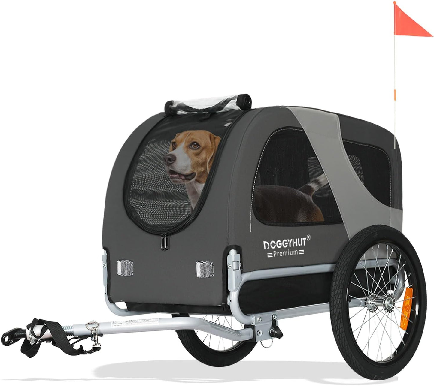 Fahrrad Hundeanhänger bis 23 kg, GRAU