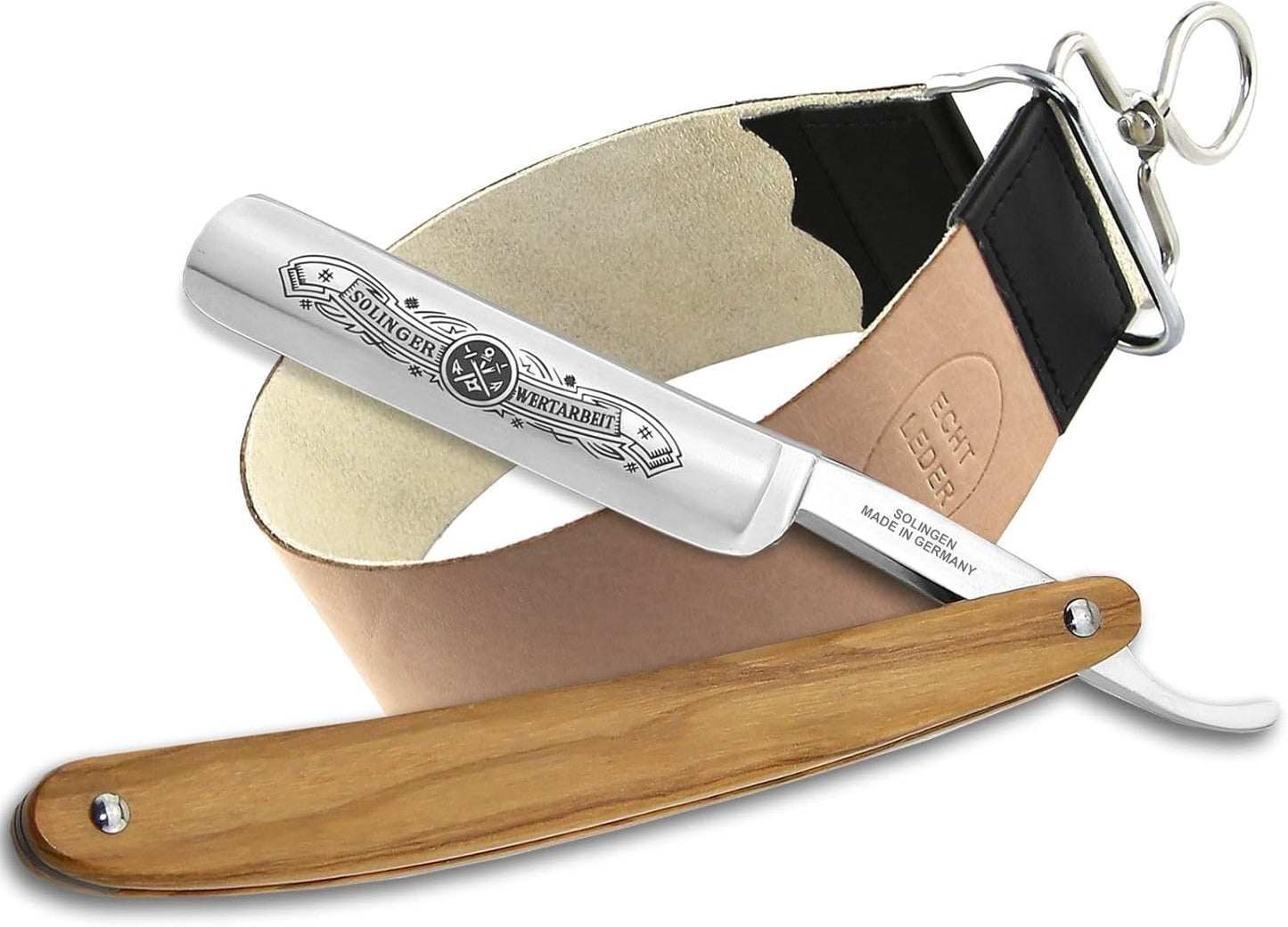 Premium Rasiermesser-Set mit Leder-Streichriemen